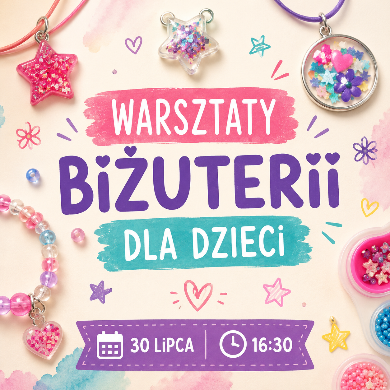 Warsztaty tworzenia biżuterii dla dzieci – 30 lipca 2026